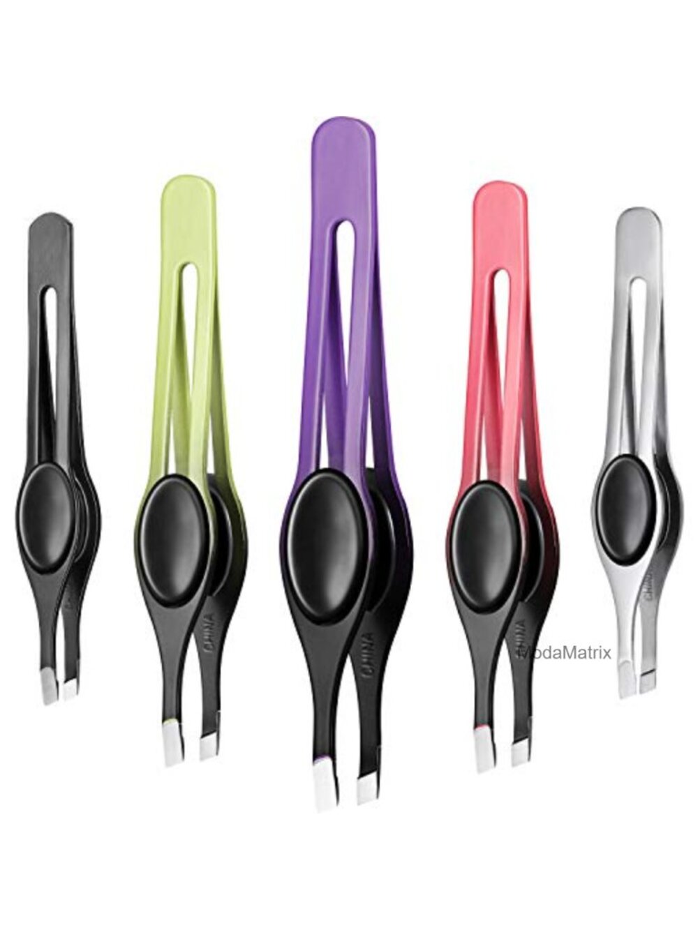 Slanted Tip Stainless Steel Tweezers Set Non-Slip Grip Precision